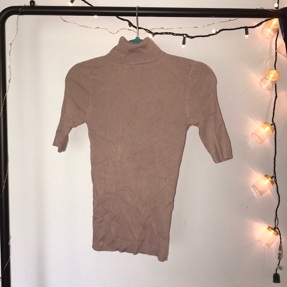 Light Pink Tight Fitting TurtleNeck T-Shirt - Picture 3 of 6